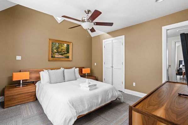 Master Bedroom - Rest peacefully each evening on fresh linens and a soft bed space.