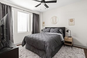Simple and modern bedroom with natural light for a refreshing setting to rest
