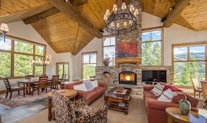 Open Concept Living Space with Fireplace