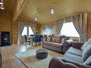 Living room | Stag Lodge - Stag and Coo Holidays, Falkirk