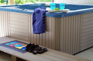 Jump in the hot tub to relax