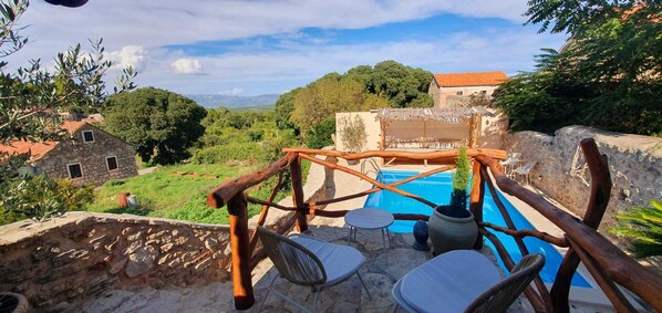 Open view from Summer Lounge towards UNESCO Stari Grad Plain and Brac island