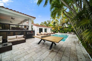 The villa boasts a private pool by the lush greenery & more amazing amenities.
