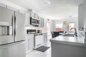 Indoors, Kitchen, Microwave, Oven, Refrigerator