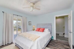 Indoors, Ceiling Fan, Home Decor, Door, Bed