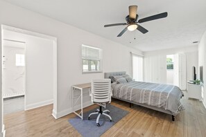 Indoors, Ceiling Fan, Home Decor, Bed, Bedroom