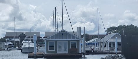 The first Houseboat you see when entering Seville Harbour!