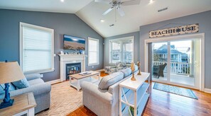 Living area with the balcony's sneak peek!
