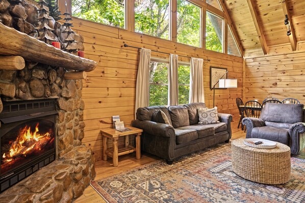 Living room with fireplace