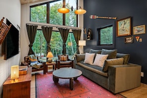 The Pine features locally sourced décor with a cozy, outdoor theme.