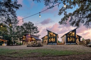 Welcome to The Hideout Hotel. Our three 450sf cabins each have one bedroom, one bath and a queen sleeper sofa can sleep a total of 4!