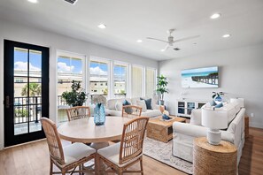Luxurious Coastal Living Room with Gulf Views