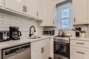 Sleek and modern aesthetic in the renovated kitchen