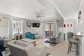 This open floor plan allows the whole family to engage in conversation.