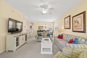 This open floor plan allows the whole family to engage in conversation.