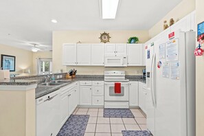 A fully stocked kitchen makes meal preparation a breeze.