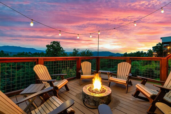 Breathtaking views of The Smoky Mountains at sunset, the perfect place to unwind