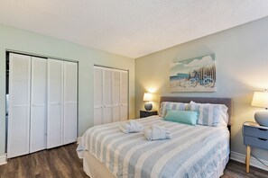 Queen sized bed. and large closets.