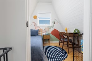 Twin Casper bed is in the second bedroom shared with a dedicated working space!
