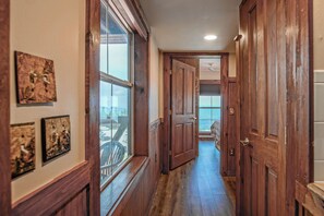 The hallway to the bedroom.