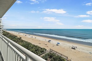 Enjoy the view of no-drive New Smyrna Beach from the wrap-around, 6th floor balcony