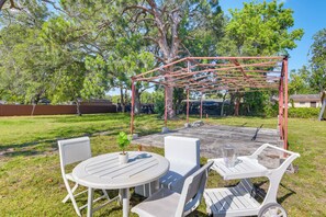 Shared Backyard | Dining Space | ~4 Mi to Amelia Earhart Park