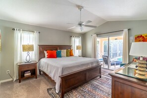 Ground Floor King Master Bedroom with access to the patio and pool