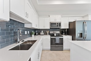 Spacious Kitchen#Disney #Parks #kingdom #springs #StoreyLake #resort #Apartment #Vacation #Rental #waterpark #Kissimmee #Orlando #universal #citywalk