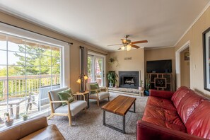 Check out the fireplace