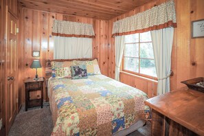 The front bedroom has a cozy double bed with lots of natural light, but blackout shades if you want to sleep in late.
