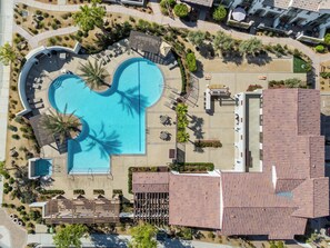 Aerial view of the amazing communal amenities!