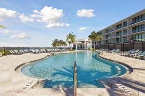 Resort-style riverfront community pool