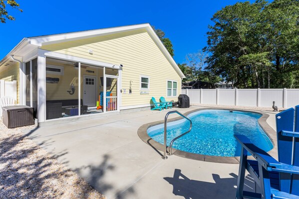 Enjoy the wonderful salt water pool after a fun day at the Beach