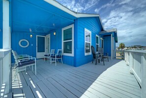 Upper deck with outdoor seating.