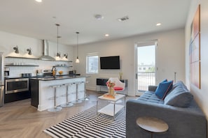 Living area off the balcony.