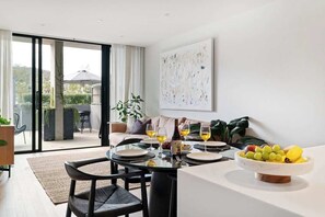 The apartment is a new build and is light, bright and fresh!