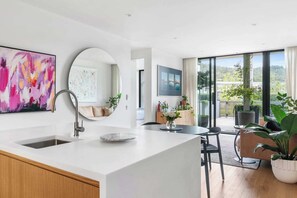 Bright artwork, beautiful greenery throughout