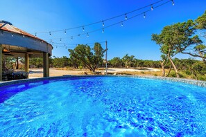 Enjoy company at the shared pool