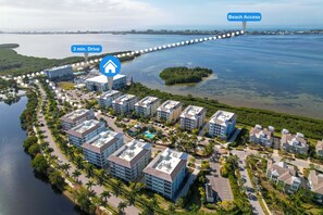 Salty Anchor is on a private island 2 minute drive over the bridge to Manatee Beach!