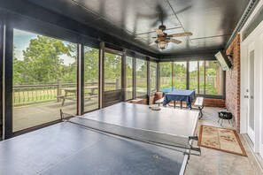 Screened-In Porch | Ping-Pong Table | TV | Dining Area