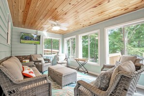 Sun room overlooking the lake
