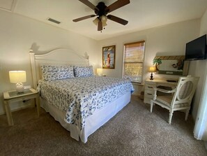 Bedroom 2 - King bed, double doors to upstairs front deck, pool view