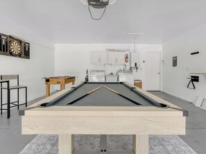 Pool Table In Garage Playroom