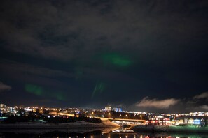 Northern lights view from the balcony