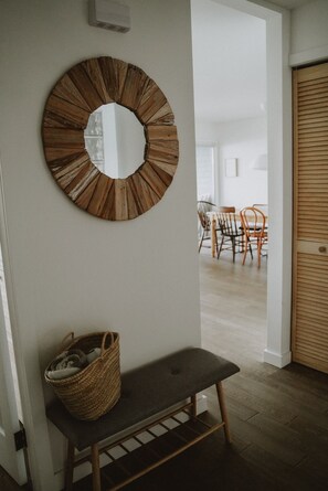Front entrance with closet