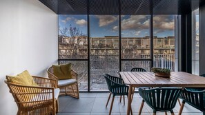 glass-covered balcony