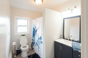 Full bath includes tub and shower 