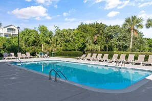 Enjoy a dip in the pool after a hot afternoon on the beach.