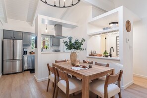 Chic dining area.