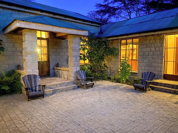 Same courtyard, door  on right to utility wing.